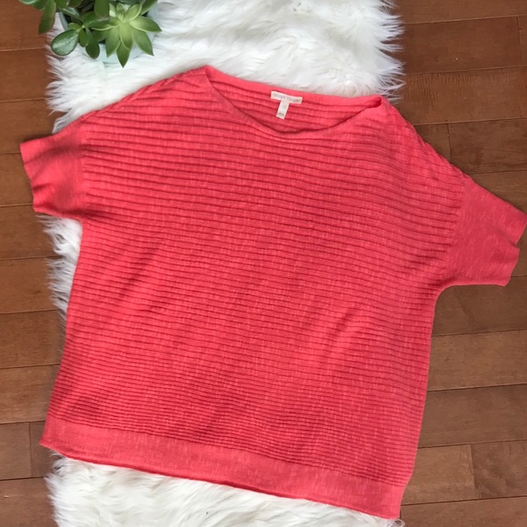 Eileen Fisher Sweaters - Eileen Fisher | Coral Linen/ Cotton Blend Sweater